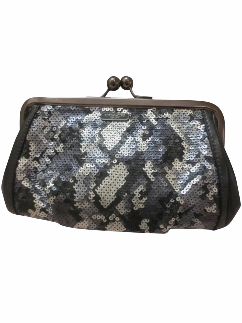 Coach Madison Sequin Python Frame Clutch W/ Dustbag